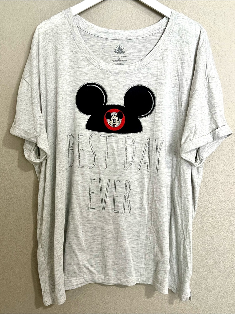 Disney “Best Day Ever' Heather Gray Mickey Tee